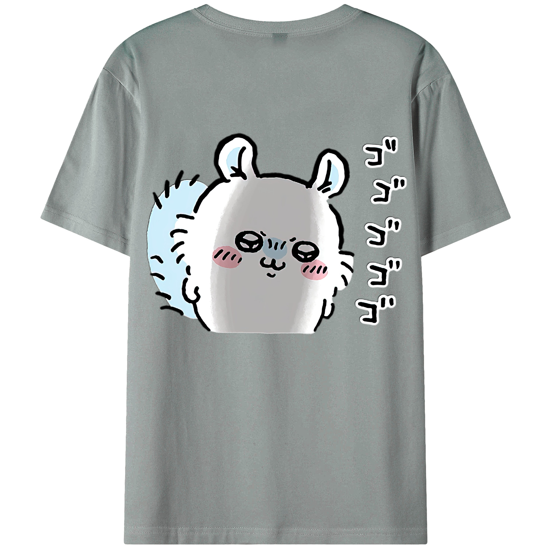 （画像用） ちいかわ モモンガ Chii-kawa Momonga 綿100％ メンズ半袖Tシャツ（バックプリント） 通気性